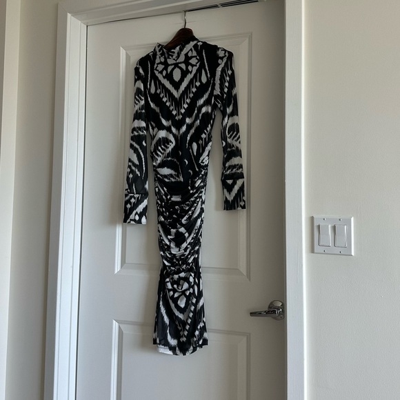 Farm Rio Pineapple Ikat Black Tulle Midi Dress - Picture 7 of 9